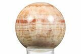 Polished Banded Red Calcite Sphere - China #319468-1